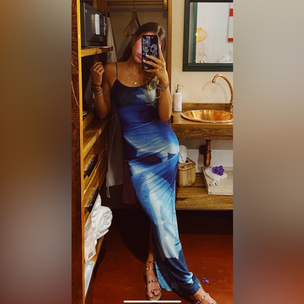 Tiger Mist Blue Ombre Slip Dress